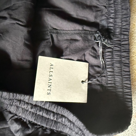 All Saints Jade Linen Wide Leg Pants Trouser ALLSAINTS Trousers Black - Picture 3 of 6